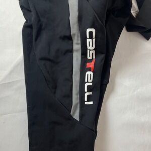 Castelli Cycling Bib Tights Mens Medium Black Padded Chamois Ankle Zips 10510